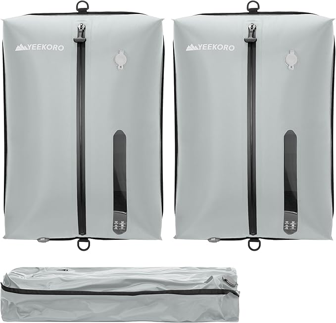 Vacuum Bag for Travel, Professional IPX8 Waterproof Reusable Vacuum Compression Bags for Travel Suitcases, Durable Space Saver Bag(2 Large,No Pump)