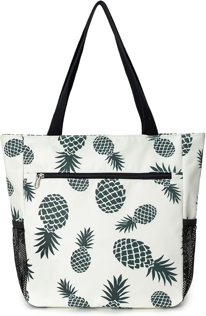 ETidy Large Capacity Foldable Tote Bag With Zipper Water-resistant SandproofWomen Beach Bag Handbag GymBag Travel ShoppingBag