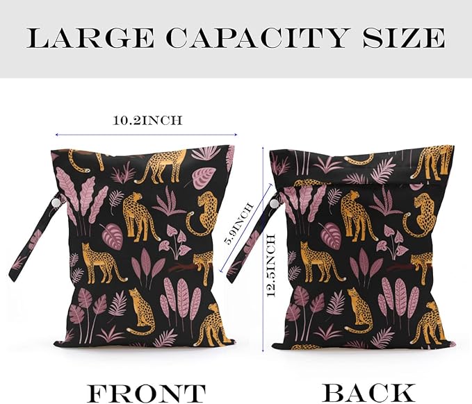 2 Pcs Wet Bag, Wet Dry Bag, Wet Bag for Swimsuit, Travel, Beach, Pool, Diapers, Dirty Yoga Gym Clothes, Toiletries, Makeup Bag, Banana Fruit Decor Banana Lover Gift for Women s.