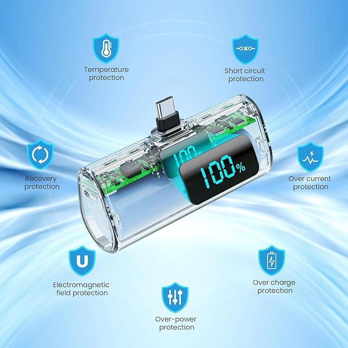 Mini Portable Charger for iPhone 17/16,Upgraded 5500mAh PD USB C Power Bank,Travel Essentials Pocket Phone Charger Battery Pack for iPhone 17/17 Pro Max/16/16 Pro/15 Series,Samsung Galaxy Android etc