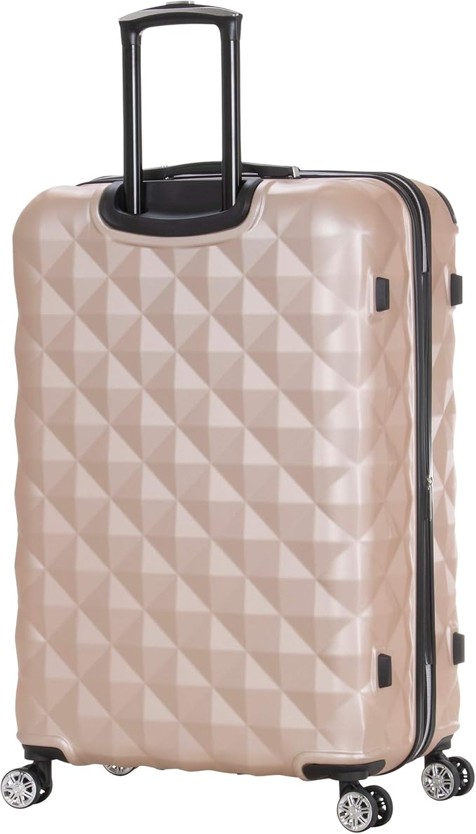 Kenneth Cole REACTION Diamond Tower Collection Lightweight Hardside Expandable 8-Wheel Spinner Travel Luggage, Rose Champagne, 2-Piece Set (20" & 28")