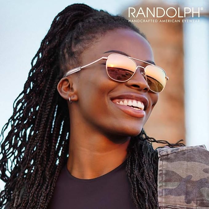 Randolph Eyewear Aviator Sunglasses for Men & Women – Non-Polarized & Polarized Lenses, 23k Gold UV Protection Sunglasses