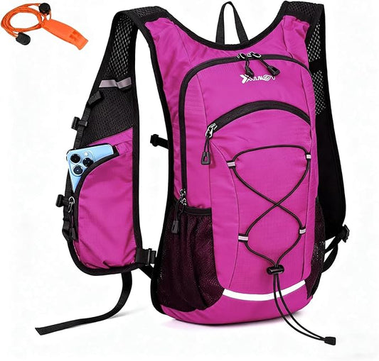 DOJUNS Hiking Backpack Lightweight Travel Backpack 20L Waterproof Hiking Daypacks Camping Backpack for Men Women (rose red)