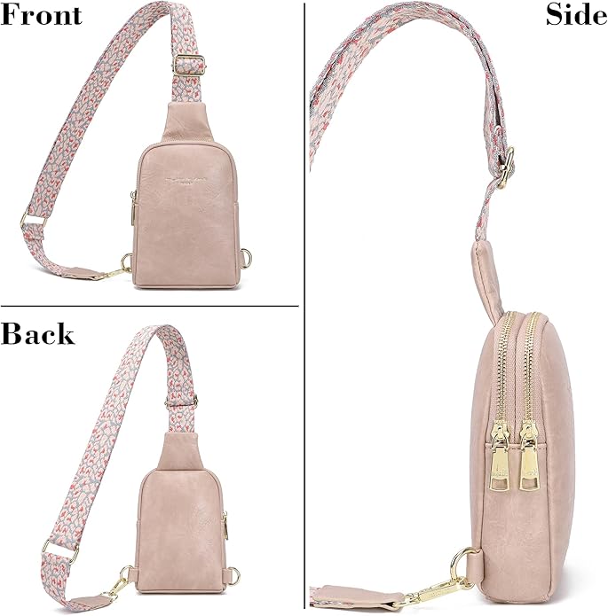 INICAT Travel Small Crossbody Sling Bags Women Cross Body Purses Passport Holder Vegan Leather Fanny Packs Birthday Gifts