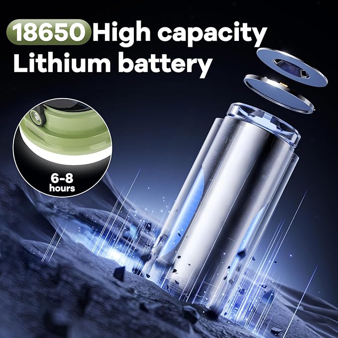 Solar Camping Lantern Rechargeable, 2-in-1 10000mAh Rechargeable Camping Light and Phone Charger for Hiking,Travel - Emergency Hanging Light for Hurricane, Power Outage, 200W, Green