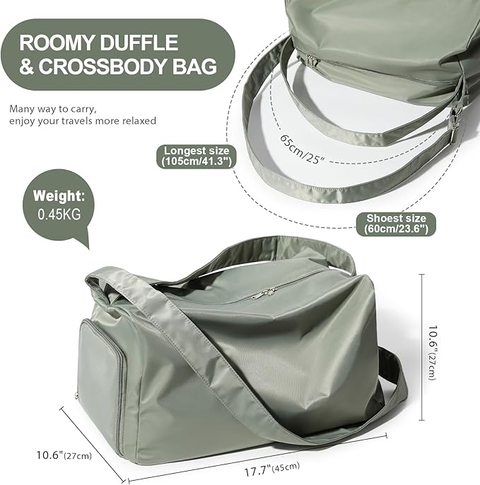 Large Gym Bag with Shoe Compartment, Workout Sport Duffle Bag for Women Travel, Waterproof Shoulder Overnight Bags Lightweight Carry on Tote Bags for Swim, Yoga, Dance