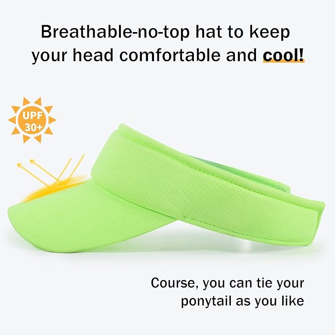 Sun Visor Hat Adjustable Velcro Outdoor Sports Cap for Men Women Adults