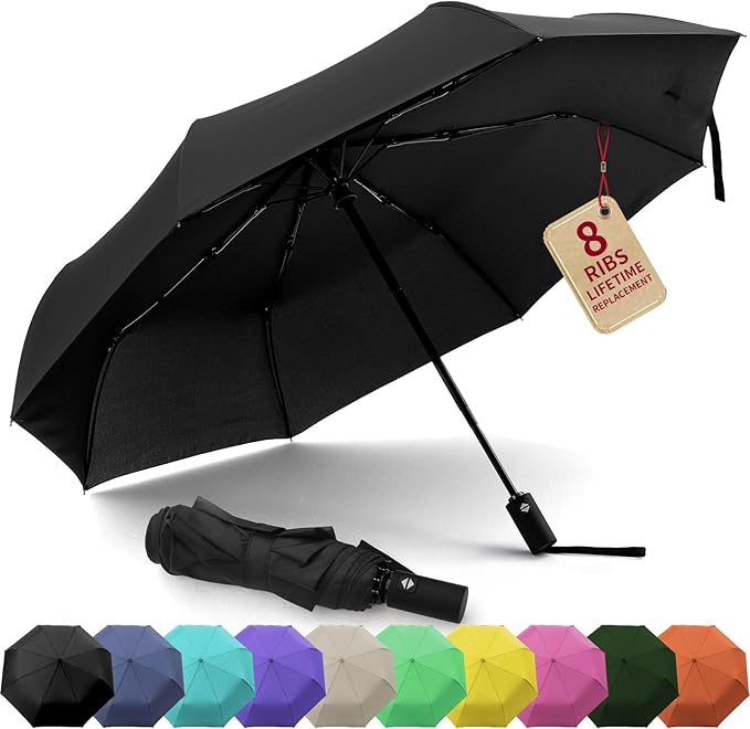 Travel Compact Umbrellas for Rain Portable Automatic Open/Close Windproof Folding Small Umbrella