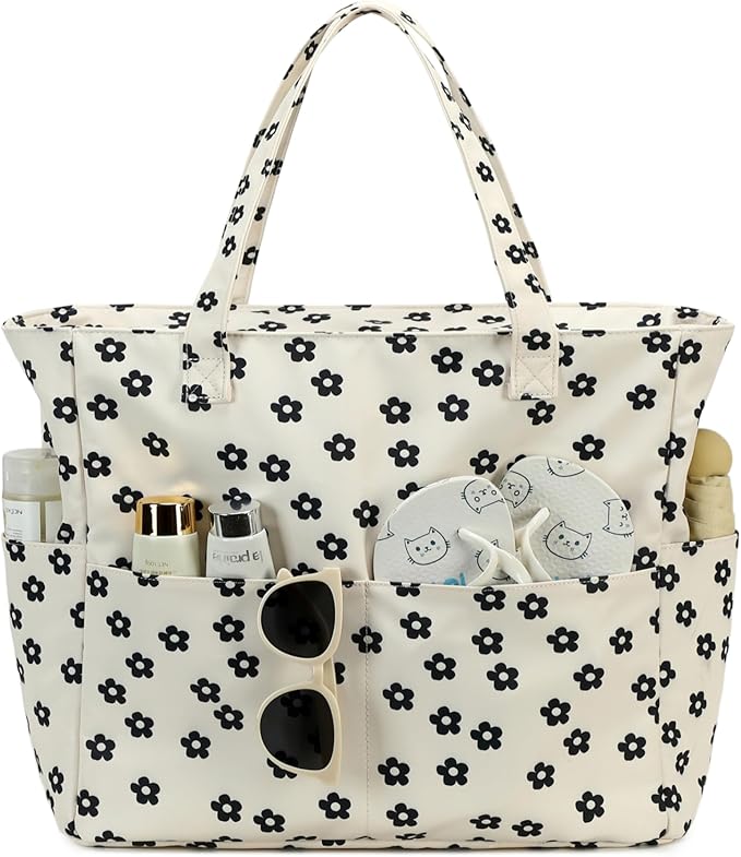 Bluboon Waterproof Beach Tote Pool Bags for Women Ladies Extra Large Carry On Bag With Wet Compartment for Weekender Travel