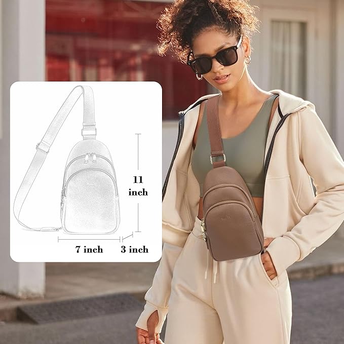 INICAT Crossbody Sling Bags Fanny Packs Valentine's Day Gifts Vegan Leather Travel Vacation Essentials Purses Women