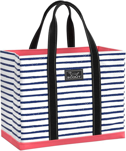 SCOUT Original Deano Tote Large - Durable Lightweight Open Top Beach, Pool & Lake Bag, Inside Zip Pocket, Folds Flat