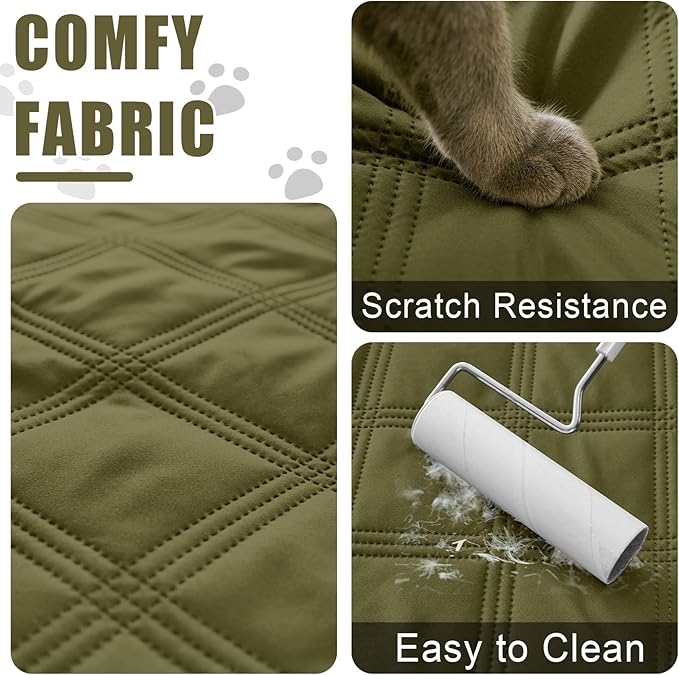 Smiry Waterproof Dog Bed Cover Blanket 30x53, Soft Reversible Pet Blanket, Washable Leakproof Cats Dogs Couch Cover for Sofa, Couch, Furniture, Lattice, Green/Navy