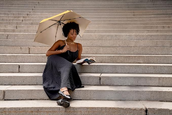 ShedRain Super-Slim Compact Travel Umbrella – Auto Open & Close Sun Protection Design, Lightweight Portable Wind-Resistant Model with UPF 50+ UV Block, 42" Arc & 10.5" Folded Size