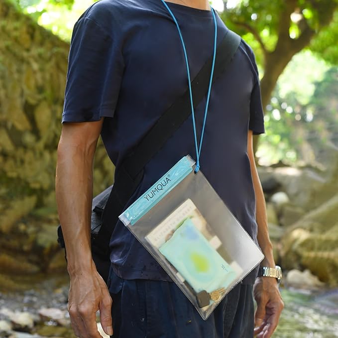 YUMQUA Clear Waterproof Bags, Water Tight Cases Pouch Dry Bags for Camera Mobile Phone Maps Pouch Kayak Military Boating Document Holder