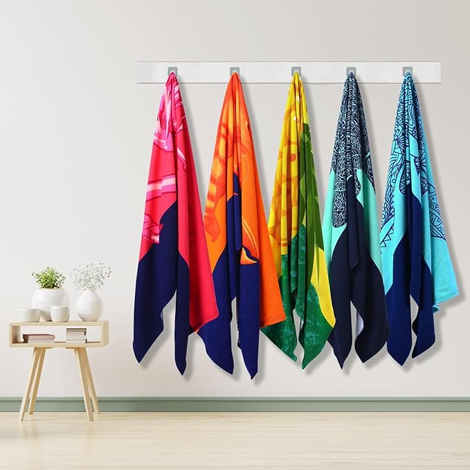4 Packs Oversized Thin Beach Towel Set XL Extra Large Big 36 x 72 in Clearance Swim Travel Towels Soft Blanket for Adult Women Men Chair Cover Accessories Essentials Sharks Turtles Flamingos Lobsters