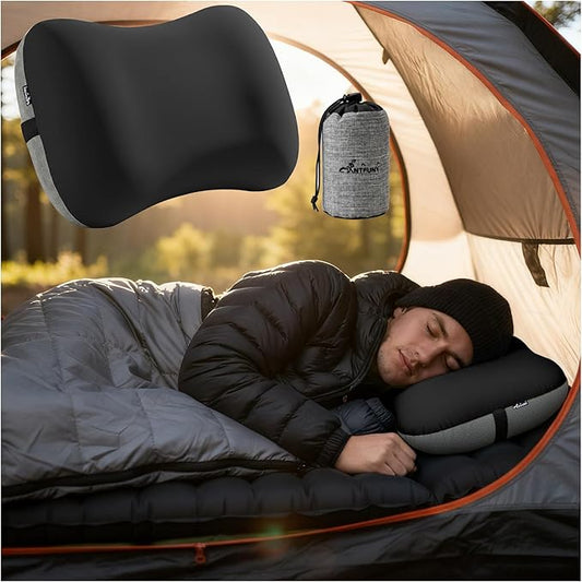 Inflatable Neck Pillow for Travel Camp Beach Small Ultralight Air Blow Up Kilos Gear Tanning Accessories Airplane Seat Cushion Lab Long Flight Essentials Plane Flying Oversea Business Airline Umrah