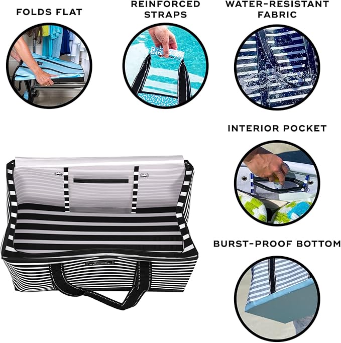 SCOUT 3 Boys Zip Tote X-Large - Durable Lightweight Bag for Beach, Pool, Family Travel, Storage - Water-Resistant, Zips Shut