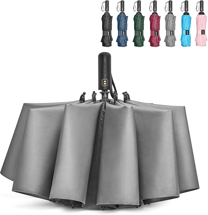 G4Free 42/46/54/62 Inch Large Golf Umbrella Compact Reverse Travel Umbrella 10 Ribs Windproof for Rain Double Canopy Automatic Open Close