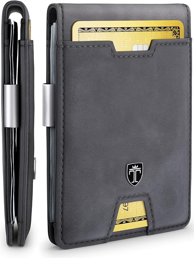 TRAVANDO Mens Wallet with Money Clip AUSTIN RFID Blocking Bifold Credit Card Holder for Men with Gift Box