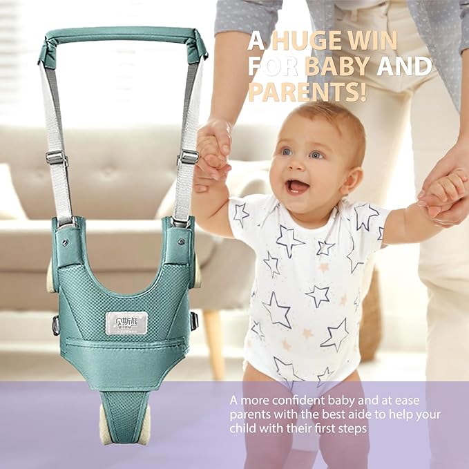 Baby Walking Harness-Handheld Assistant Belt- Toddler Infant Walking Aid for Trainer & Support 7-24 Month Old (summer-Green-1819)
