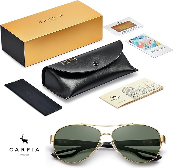 CARFIA Polarized Sunglasses for Women UV Protection Ultra-Lightweight Comfort Metal Frame Driving Glasses CA3210