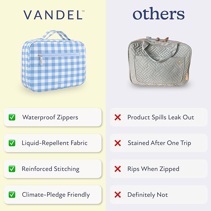 VANDEL Waterproof Hanging Toiletry Bag for Travelling, Hanging Makeup Organizer Bag, Cosmetic Travel Bags for Women Travel Toiletry Bags, Makeup Case Toiletries Organizer Hygiene Bathroom Shower Caddy