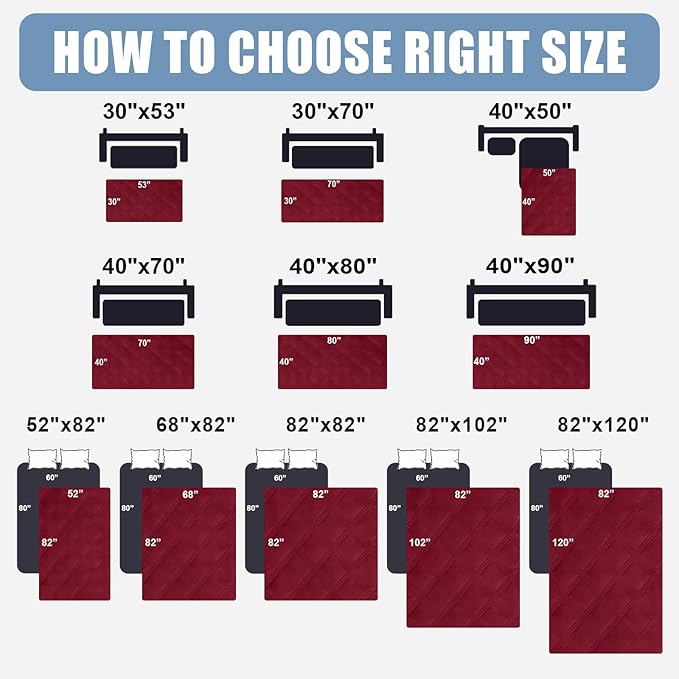 Smiry Waterproof Dog Bed Cover Blanket 30x53, Soft Reversible Pet Blanket, Washable Leakproof Cats Dogs Couch Cover for Sofa, Couch, Furniture, Lattice, Wine Red/Beige
