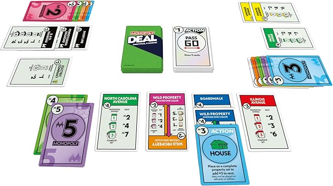 Monopoly Deal Card Game in Collectible Storage Tin | Ages 8+ | 2-5 Players | 15 Mins. | Fun Family Games for Kids, Teens, and Adults | Travel Games