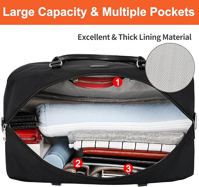 Weekender Bags for Women Overnight Bags with Shoe Compartment 21" Duffle Travel Bag for Traveling Weekend Gift 3pcs Set
