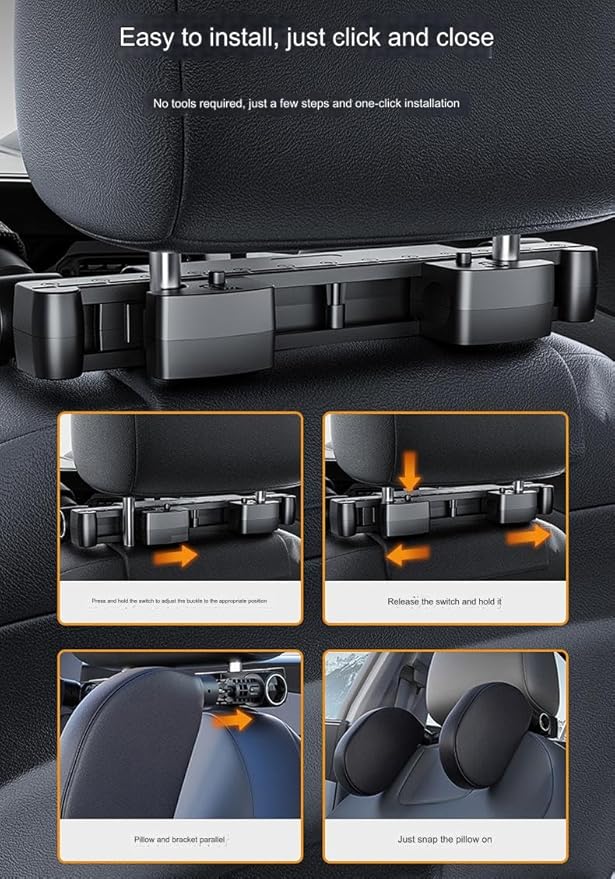 Adjustable Kids Travel Car Seat Headrest Pillow with Lean Support Cushion Sleeping Travel Neck Safeguard Cushion Suitable for Kids Children Teenagers and Adults