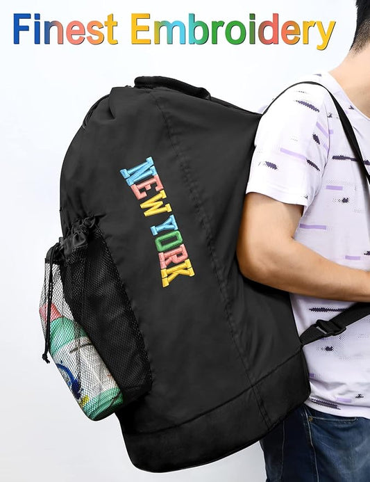 Dalykate Backpack Laundry Bag, Laundry Backpack with Shoulder Straps and Mesh Pocket Nylon Clothes Hamper Bag with Drawstring Closure