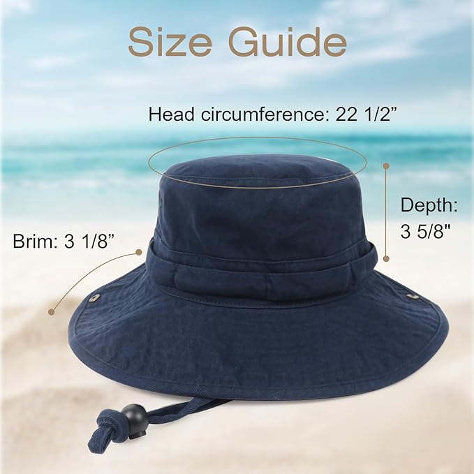 Bucket Hat Wide Brim UV Protection Sun Hat Boonie Hats Fishing Hiking Safari Outdoor Hats for Men and Women
