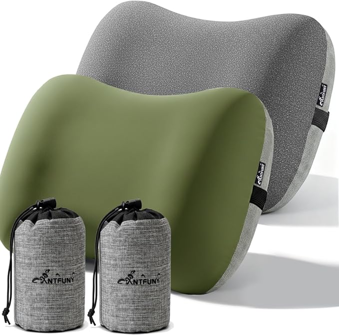 2 Packs Inflatable Neck Pillow for Travel Camp Beach Small Compact Backpacking Essentials Hiking Gear Car Travel Lake Day Roadtrip Road Trip Motorhome Glamping Overlanding Deployment Accessories