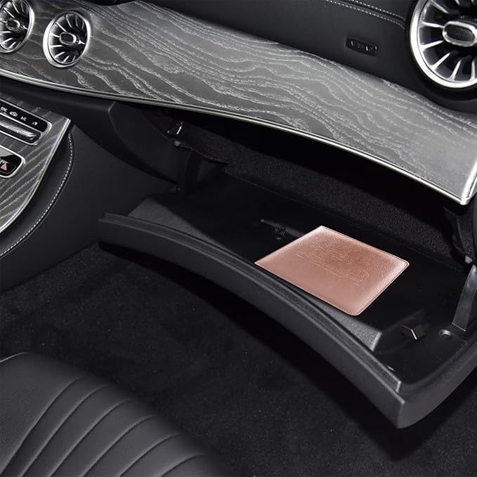Car Registration and Insurance Holder, Leather Registration and Insurance Card Holder, Vehicle Glove Box Organizer - For Documents, Cards, License (Rosegold)