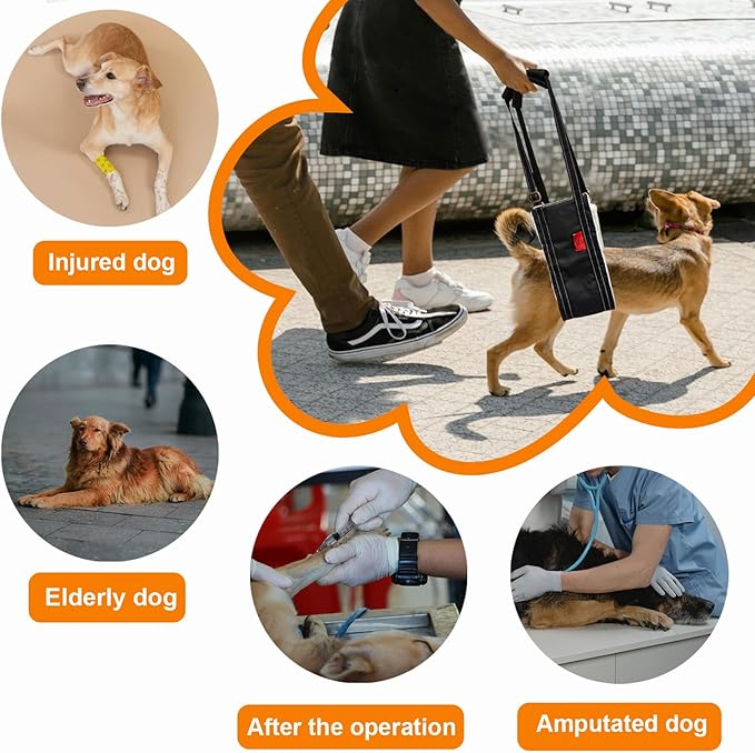 Leather Dog Lift Harness for Small Dogs, Doggie Walking Sling, Dog Sling Belly Support Strap, Pet Assist Harness for Senior,Injured,Disabled Dogs After ACL Surgery S