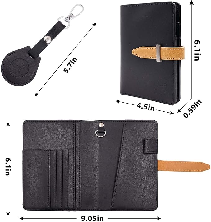 Deziliao Passport wallets, Mulit-purpose RFID Blocking Passport Holder AirTag Wallet, Travel Wallet（Black）