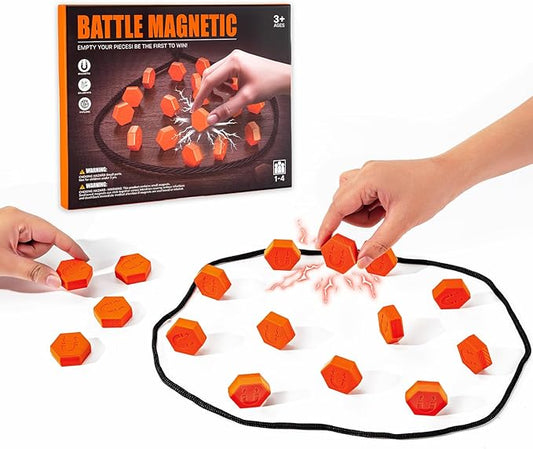20-Piece Magnetic Chess Game with Textured Stones & Rope | Strategic Standing Play for Kids & Adults | Family, Party, Travel & Camping Puzzle Strategy Games