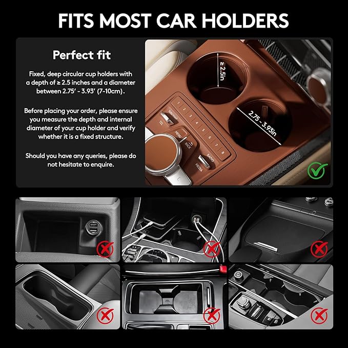 Car Desk for Laptop & Car Table Tray, Height-Adjustable 360° Rotating Wood Car Laptop Mount, Cup Holder Table, Steering Wheel Tray, Compatible with Tesla & Most Vehicles