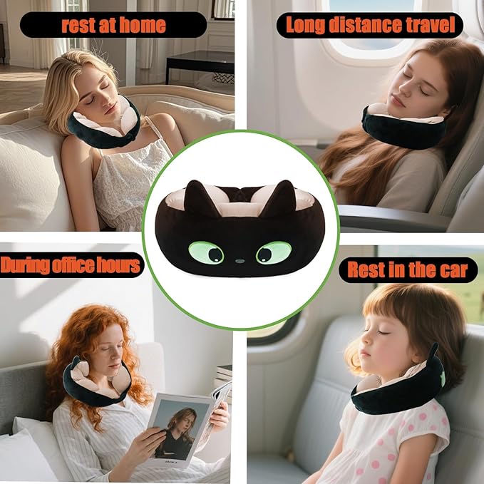 Travel Pillow for Kids & Adults Car Neck Pillow Memory Cotton U-Shaped Neck Pillow Soft Head Support Travel Accessories for Airplane Car Train Bus