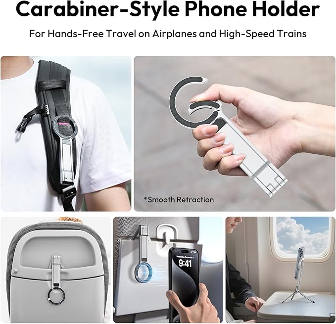 ULANZI MA30 Magnetic Phone Tripod Stand for iPhone - Aluminium Maglock Smartphone Mini Tripod Pocket Cell Phone Stand Strong Magnet Quick Mount Compatible with iPhone 17 16 15 14 13 12 Series, Silver