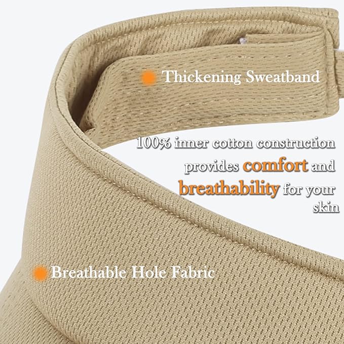 Sun Visor Hat Adjustable Velcro Outdoor Sports Cap for Men Women Adults