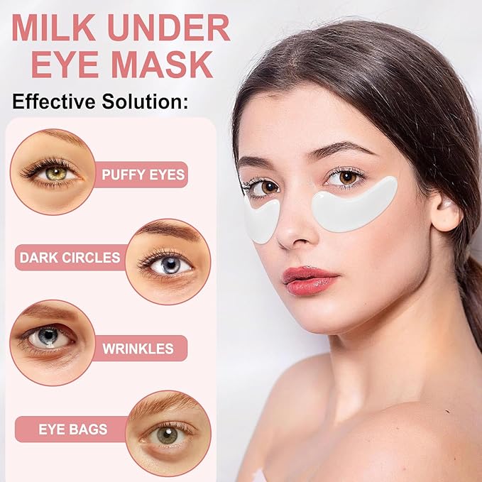 LAVONE Eye Mask - 30 Pairs Milk Under Eye Patches Skin Care Products - Eye Masks Skincare for Dark Circles and Puffiness, Reduce Wrinkles, Eye Bags and Fine Lines, for Women and Man