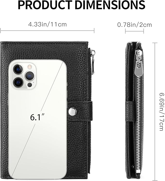 Passport Holder for Women Leather Passport Wallet for Travel RFID Blocking Passport Wallet Credit Card Holder with Zipper Pocket