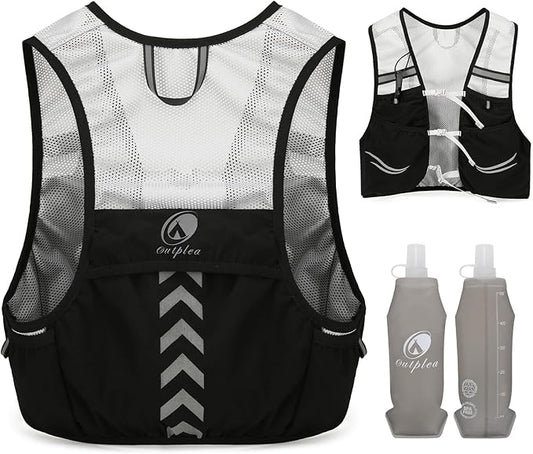 Running Vest for Men with 2 pcs 500ml Water Bottle, Hydration Vest for Running Women, Lightweight Runner Water Vest