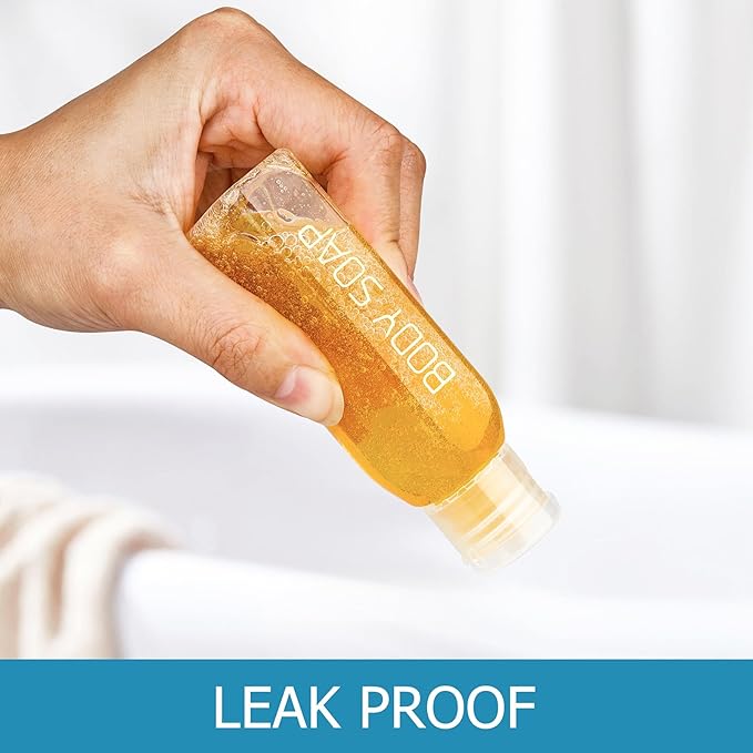 Cosywell Travel Bottles for Toiletries Plastic Squeeze Bottles 5pcs 2 oz TSA Approved Travel Size Containers Refillable Cosmetic Containers Kit Leak proof Shampoo Conditioner Travel Essentials