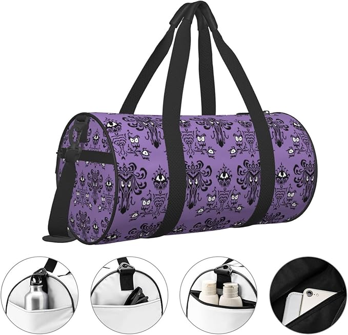 Haunted the Mansion Sports Gym Duffel Bag for Men Women Weekender Travel Workout Training Handbag Water Resistant