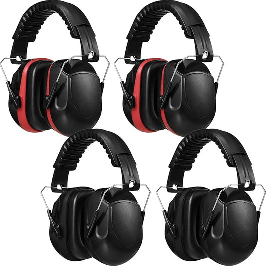 4 Pack NRR 28dB Safety Ear Muffs, Foldable Noise Reduction Safety Ear Protection Adult Noise Cancelling Earmuffs for Shooting