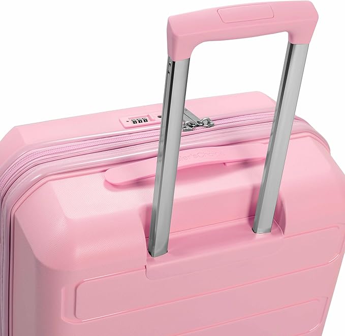 Traveler's Choice Pagosa Indestructible Hardshell Expandable Spinner Luggage, Pink, 22-Inch Carry-on