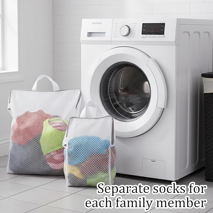 Sock Laundry Bag, Sock Bag for Washing Machine, Laundry Net Bag with 3 Sizes, Dacron Fabric, Mesh Wash Bags for Delicates, Undergarments, Bras