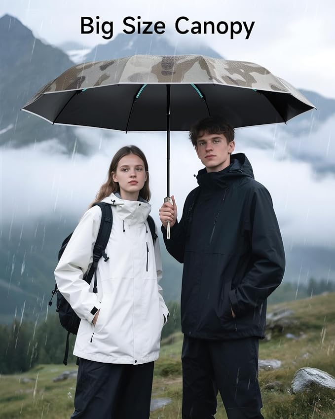 Windproof Travel Umbrella for Rain, Withstand 85MPH Winds, 54 Inch Automatic Reverse Fold Umbrellas Easy Auto Open Close, Portable Compact Umbrella Includes Cover Bag, Perfect for Travel, Car, Commute, Women Men, Backpack